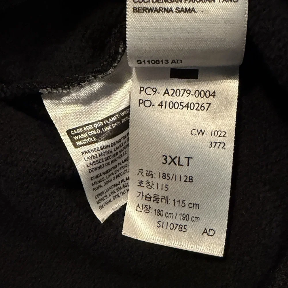 Levis Sweatshirt Mens 3XLT Black Relaxed Crewneck Pullover Big Tall Work Casual - Picture 7 of 9